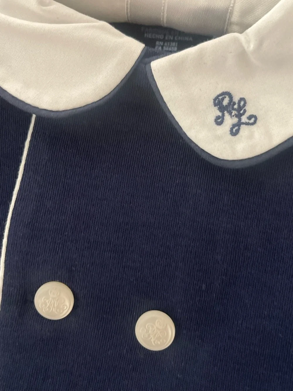 Baby Ralph Lauren Boy's Double Breasted Embroidered Coverall 18M